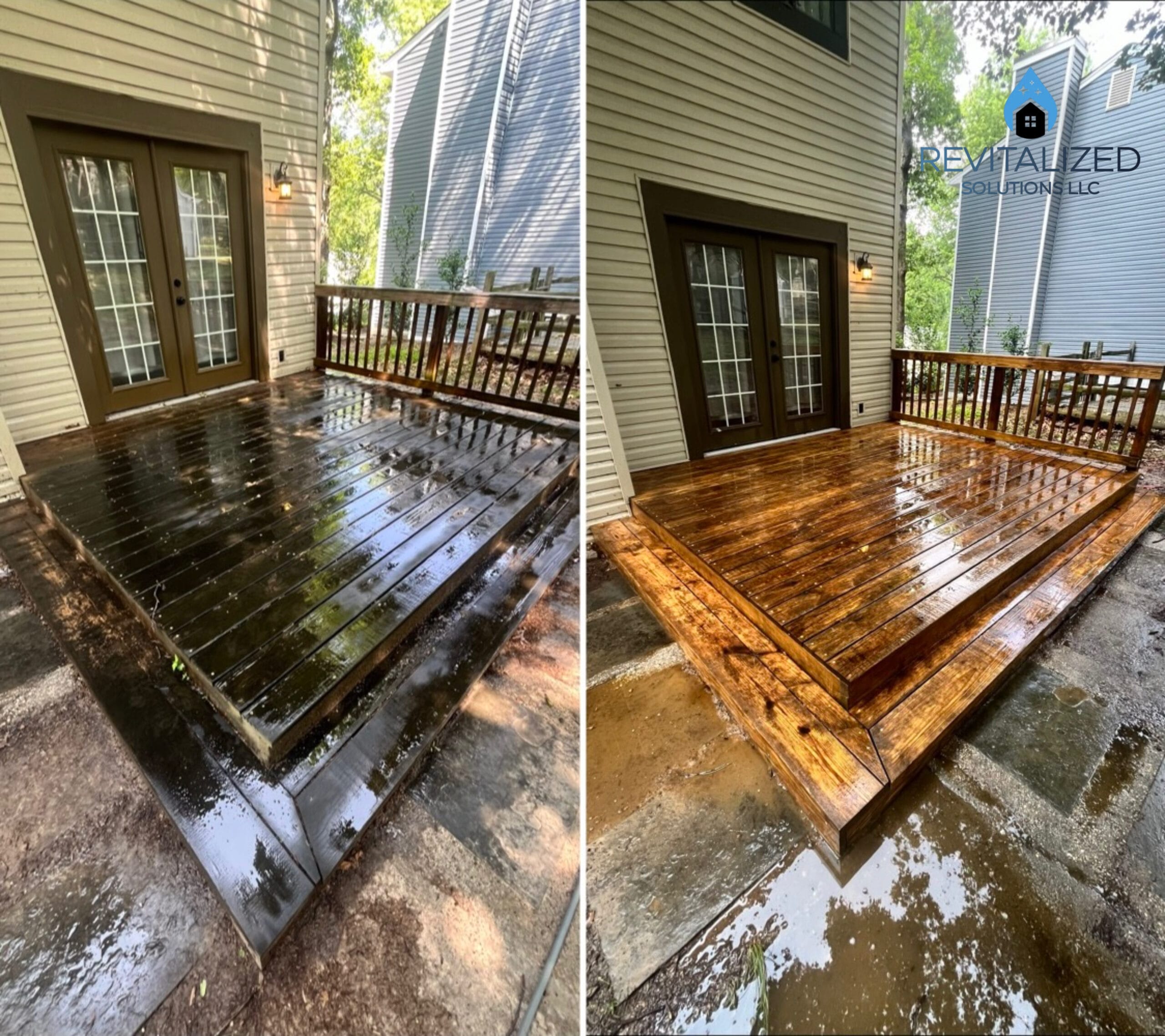 Wood deck cleaning
